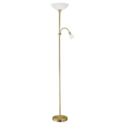 Immagine prodotto di Piantana Contemporanea Up 2 2 Luci Acciaio Ottone