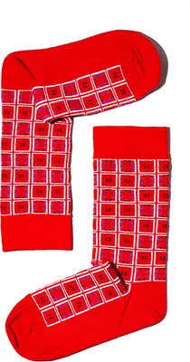 Produktbild von MEGAGROUP 4 Paar Casual Socken Stricksocken 40-44 Strümpfe rot Chinesischer Stil