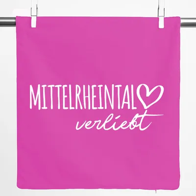 Produktbild von Huuraa Kissenbezug Mittelrheintal verliebt 40x40cm Fuchsia Baumwolle Dekokissenbezug Geschenkidee