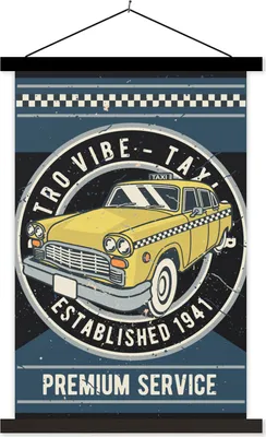 Produktbild von MuchoWow® Textilposter Oldtimer - Oldtimer - Auto 120x180 cm mit schwarzem Rahmen - Fotos