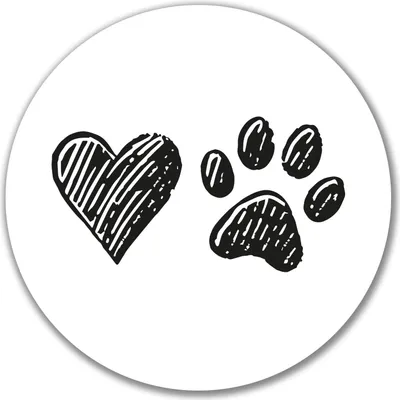 Produktbild von Huuraa Aufkleber Herz Tapse 10cm rund Sticker Geschenkidee
