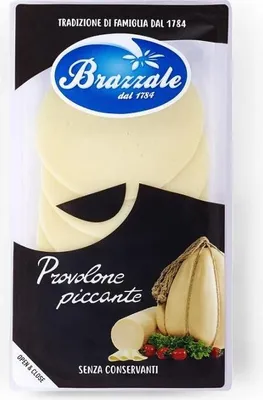 Zdjęcie produktu dla Ser w plastrach ostry provolone 80 g - Brazzale