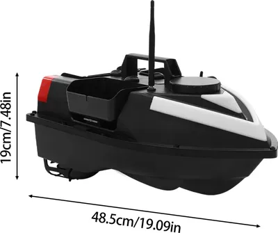 Produktbild von Futterboot zum Angeln - Ferngesteuertes GPS-Futterboot - 3 Futterkammern - 1,25 kg Traglast - 500 m Reichweite - 5200 mAh Akku - Schwarz