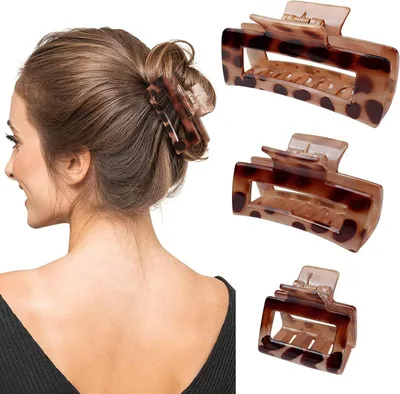 Image de Pinces à cheveux Kavya imprimé léopard Femme Lot de 3 Grandes S M L