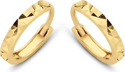 Produktbild von New Bling 9NBG-0061 - Gouden oorringen - 14 Karaat - Bewerkt - 11mm - Geel Goud