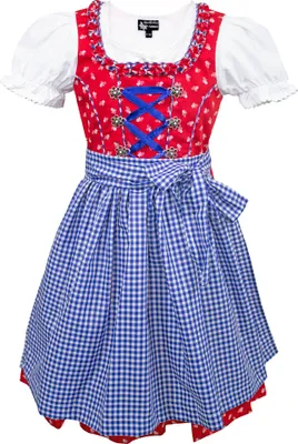 Produktbild von MADDOX Kinder Dirndl "Zillertal" 3-tlg. | Blümchenmuster Blau Rot Größe: 152
