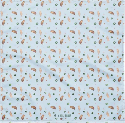 Produktbild von Mr. & Mrs. Panda Bandana Otter Muschel L - Blau - Geschenk, Kopftuch, Motivation, Halstuch, Grübeln, Multifunktionstuch, Büro, Dreieckstuch, Haarband