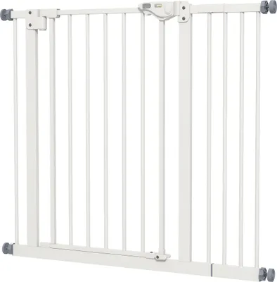 Produktbild von Türschutzgitter für Hunde, Absperrgitter, Schutzgitter für Haustiere, Metall, Kunststoff, ,74-80/87-94 cm, Weiß