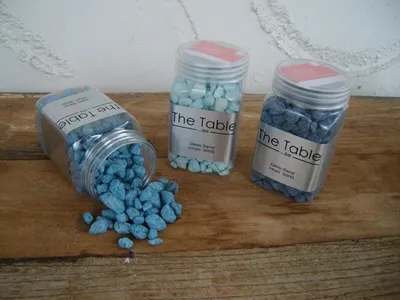 Produktbild von Dekosteine Zierkies Ziersand Tischdeko Blau ca. 0,5 - 2 cm  3 x 500 Gr