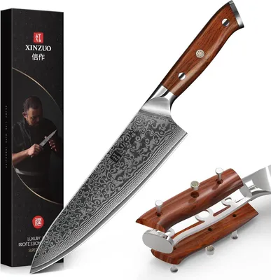 Image de XINZUO 21cm couteau de chef Damas 67 couches acier damassé Gyuto couteau de cuisine