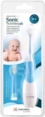 Produktbild von MERIDEN KIDDY sonická zubná kefka pre deti od 1 do 4 rokov tučniak elektrická zubná kefka modrá