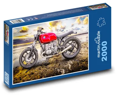 Obrázek produktu pro Puzzle 2000 Motocykl na pláži při západu slunce - martinpuzzle
