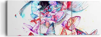 Produktbild von Bild auf Leinwand - Leinwandbild - Auge Butterflys Fantasie Fantasie - 90x30cm - Wand Bild - Wanddeko - Leinwanddruck - Bilder - Kunstdruck - Leinwand bilder - Wandkunst - CA90x30-3096
