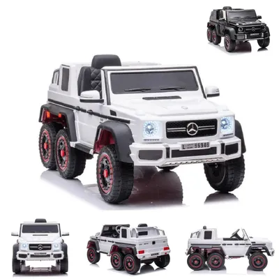 Immagine prodotto di ES-Toys auto elettrica per bambini Mercedes G63 AMG 6x6, pneumatici EVA, MP3, telecomando bianco