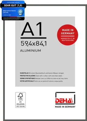 Produktbild von DEHA Design Aluminium Bilderrahmen Boston, 59,4x84,1 cm (A1), Contrastgrau