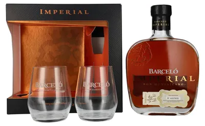 Produktbild von Barceló Imperial Ron Dominicano 38% Vol. 0,7l in Geschenkbox mit 2 Gläsern