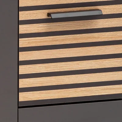 Produktbild von Badezimmer Hochschrank anthrazit, Akustikpaneel-Optik KANE-80