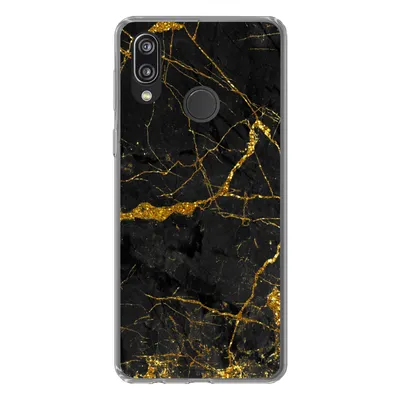 Produktbild von MuchoWow® Handyhülle Schutzhülle Hülle für Huawei P20 Lite (2020) Marmor - Gold - Schwarz - Marmoroptik - Luxus - Glitzer Silikon Softcase Handy Hülle - Kartenhalter