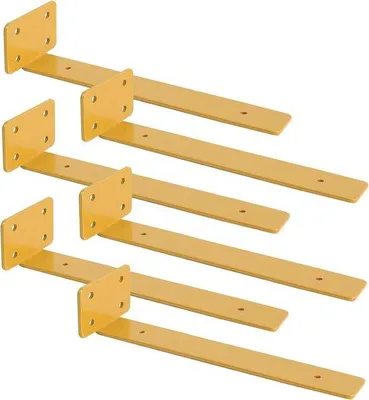 Produktbild von Famanu Wandregalhalter 6er Set - Unsichtbare L-förmige Metallträger