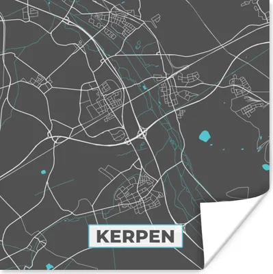 Produktbild von MuchoWow® Poster Deutschland - Blau - Kerpen - Stadtplan - Karte 50x50 cm - Wohnzimmerdekoration