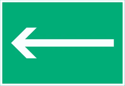 Produktbild von Richtungspfeil links Schild waagerecht weiss grün Pfeil A4 (210x297mm)