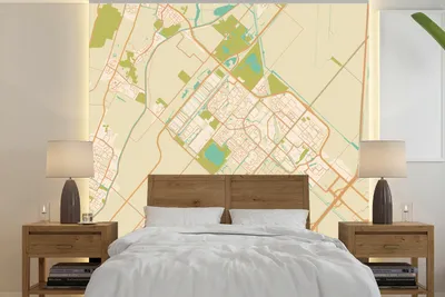 Obrázok produktu pre MuchoWow® Fototapety pre obývaciu izbu alebo spálňu tapety vinylové motív tapety Mapa mesta - Haarlemmermeer - Vintage 220x220cm