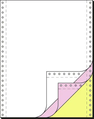 Produktbild von SIGEL 33243 Computerpapier 12"x240 mm, A4, LP, 60 g/m², 3f, blanko/rosa/gelb+AHL, 600 Sätze, Endlospapier