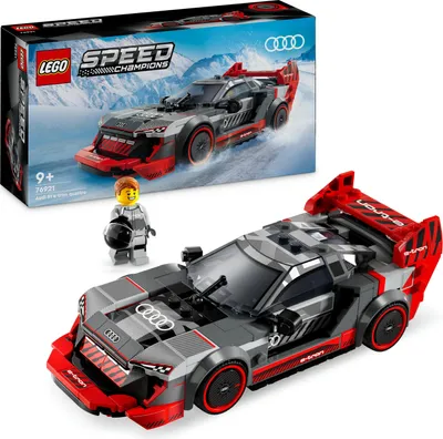 Produktbild von LEGO Speed Champions Audi S1 e-tron quattro Rennwagen Modellauto Set 76921 – Detailgetreue Nachbildung des Sport Quattro S1, 274 Teile. Mit Rennfahrer-Minifigur, abnehmbarem Dach, detailreichem Interieur. Maße: 5 cm hoch, 17 cm lang, 7 cm breit. Für Kinder ab 9 Jahren. Unterstützt von der LEGO Builder App. Zum Bauen, Spielen und Ausstellen.