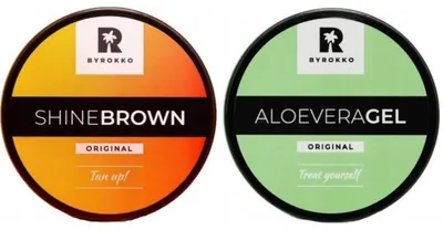 Productafbeelding van Byrokko Shine Brown bruiningscrème 190 ml + Aloe Vera verkoelende aftersun gel 215 ml Bruiningsset