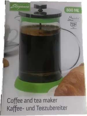 Produktbild von Coffee&Tea Maker Hitzebestaendige Borosilikat-Kaffeekanne fuer Home Office Hochdichter Edelstahlfilter, 800ml