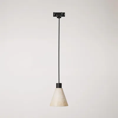 Immagine prodotto di Creative Cables - Lampada a sospensione per binari con paralume conico in legno -lampadina non inclusa