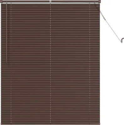 Produktbild von vidaXL Jalousie Dunkelbraun mit Muster 150 x 110 cm 25 mm PVC