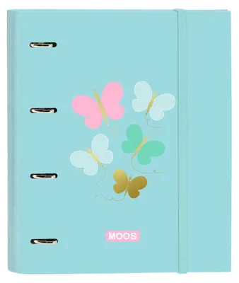 Produktbild von Ringbuch Moos Butterflies Blau 27 x 32 x 3.5 cm