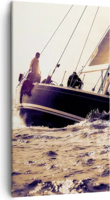 Produktbild von Bild auf Leinwand - Leinwandbild - Meer Yacht Welle - 45x80cm - Wand Bild - Wanddeko - Wandbilder - Leinwanddruck - Bilder - Kunstdruck - Wanddekoration - Leinwand bilder - Wandkunst - PA45x80-3719