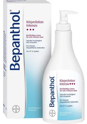Produktbild von Körperlotion, Bayer, Bepanthol Intensiv, Intensiv feuchtigkeitsspendende und reparierende Wirkung, mit Pumpe, 400ml