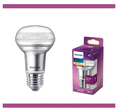 Produktbild von Philips LED Leuchtmittel Glas R63 Reflektor 3W = 40W E27 klar 210lm warmweiß 2700K flood 36°