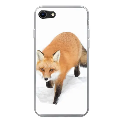Produktbild von MuchoWow® Handyhülle Schutzhülle Hülle für iPhone SE 2022 Fuchs - Schnee - Winter Silikon Softcase Handy Hülle - Schutzhülle