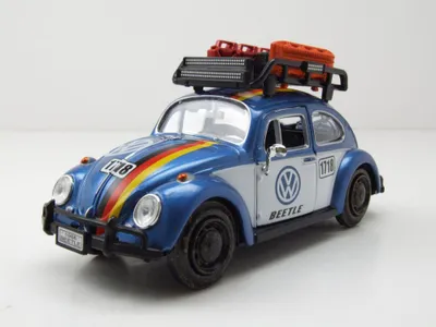 Produktbild von Motormax 79681 VW Käfer Offroad mit Dachgepäckträger blau 1:24