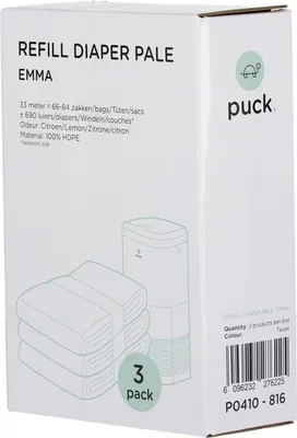 Produktbild von Puck Windeleimer Emma Nachfüllbeutel 3-Pack | Windeleimer