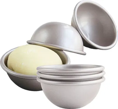 Image de Lot de 6 moules à gâteaux hémisphériques antiadhésifs, Moule semi-circulaire En acier au carbone, Demi-sphère, Moule à gâteaux en mousseline, Gâteau bikini, Dessert, Pudding, Moule à pâtisserie (2,75 pouces)