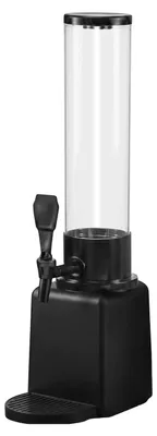 Produktbild von Cheffinger, Getränkespender 1,3L mit Zapfhahn und transparentem Behälter, Schwarz / Transparent