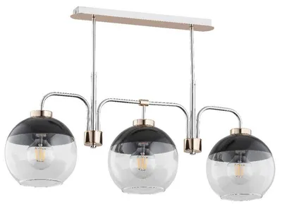 Zdjęcie produktu dla Lampa wisząca ALMARY chromowana czarna 3xE27x15W metal wym:50x75x20cm IP20 Alfa