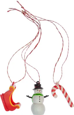 Produktbild von 3 x Weihnachtsbaumanhänger Schneemann Zuckerstange Schlitten Baumschmuck