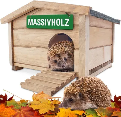 Productafbeelding van Egelhuis met bodem - massief hout - weerbestendig bitumendak - winterbestendig voor buiten