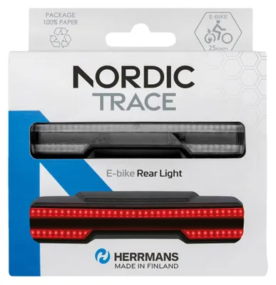 Produktbild von LED-E-Bike-Rücklicht HERRMANS            Nordic Trace E, mit Bremsl. u.Halter
