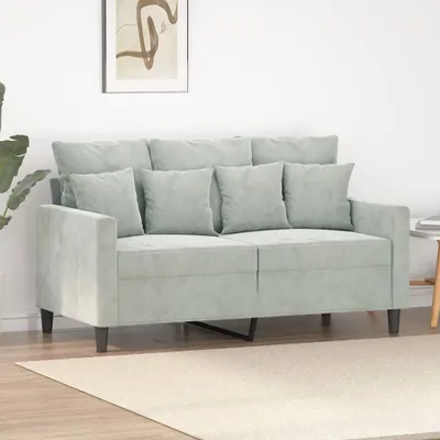 Produktbild von 2-Sitzer-Sofa Hellgrau 120 cm Samt 359293