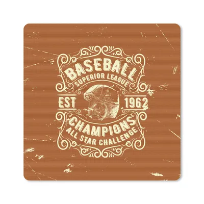 Produktbild von MuchoWow® Mauspad Mousepad Jahrgang - Baseball - Braun 20x20 cm - Mousepads - Maus Mat - Pad - Mausunterlage - Desk Mat - Bureauartikeln