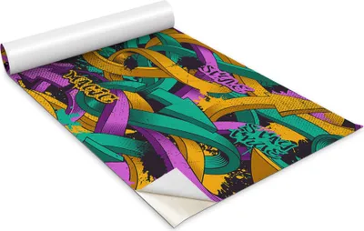 Zdjęcie produktu dla Folia samoprzylepna - Okleina meblowa - Dekoracyjna - Do mebli - Tapeta - Naklejka - Folia - Wzory graffiti - 100 x 50 cm