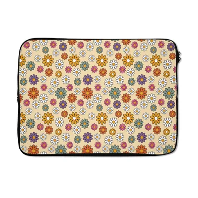 Produktbild von MuchoWow® Laptop Hülle 14 ZollVintage - Muster - Blumen - Pflanzen Laptoptasche - Laptoptasche - Stoßsicher - Schutzhaube