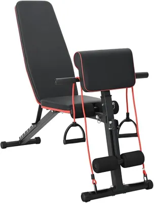Produktbild von Schwarze Hantelbank aus Stahl, 132 x 54 x 100 cm, für Fitness und Krafttraining, 11.55 KG
